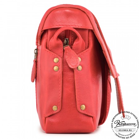 Кожаная сумка "Фрея" (красная) 